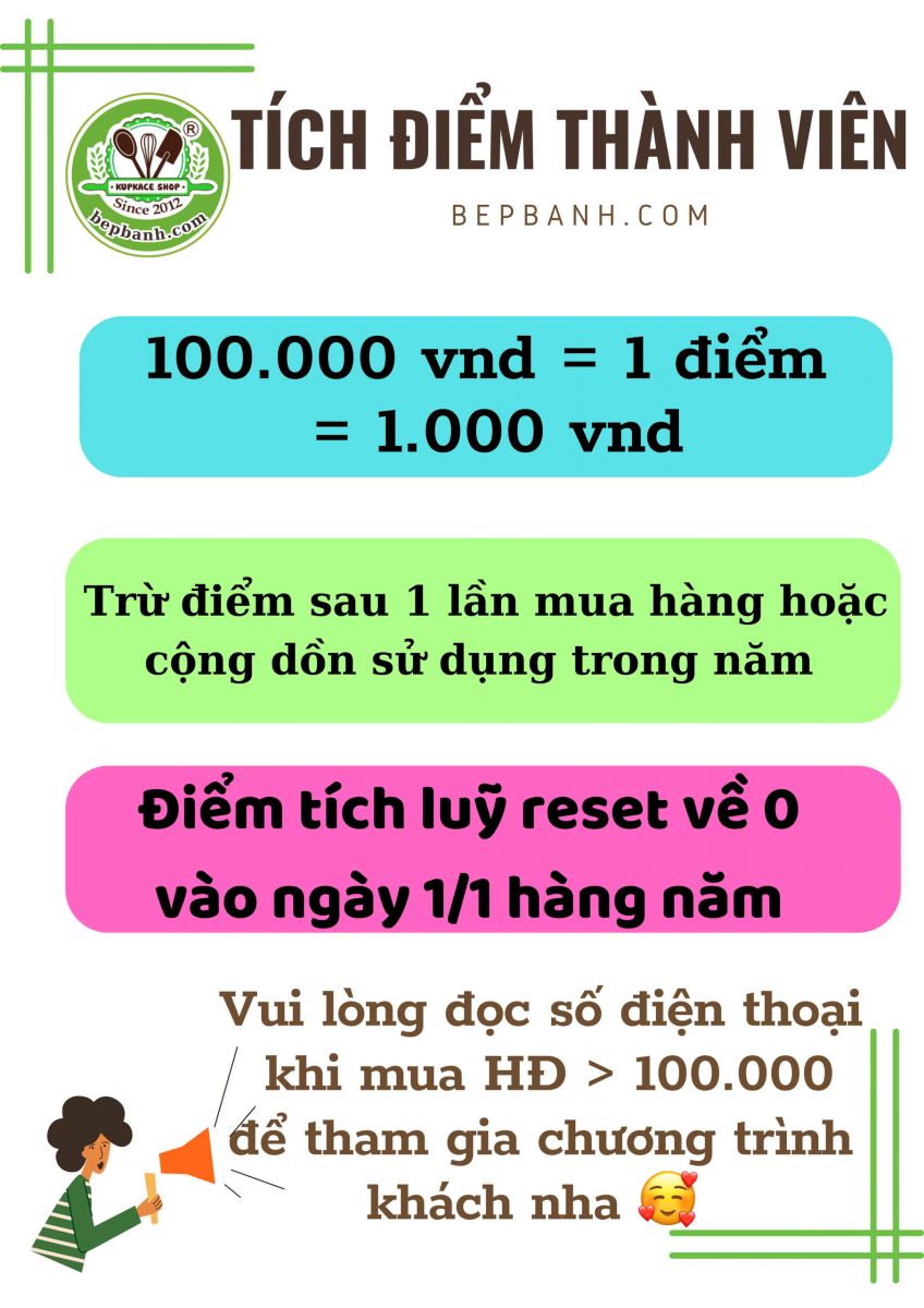 Chương Trình Tích Điểm tại Đồ Làm Bánh Bepbanh.com