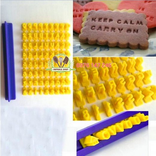Bộ nhấn chữ số lên bánh quy Bộ nhấn chữ số lên bánh quy