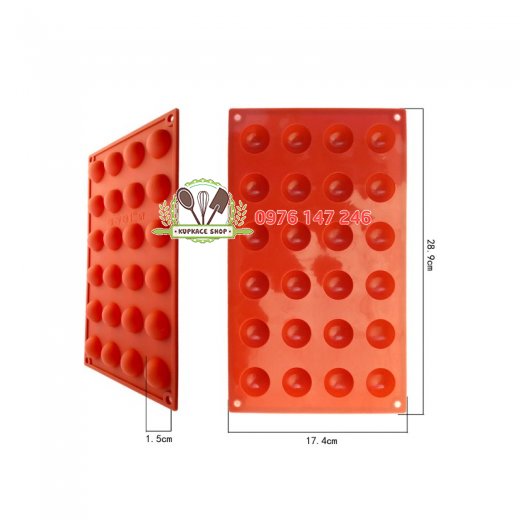 Khuôn silicon 24 lỗ bán nguyệt