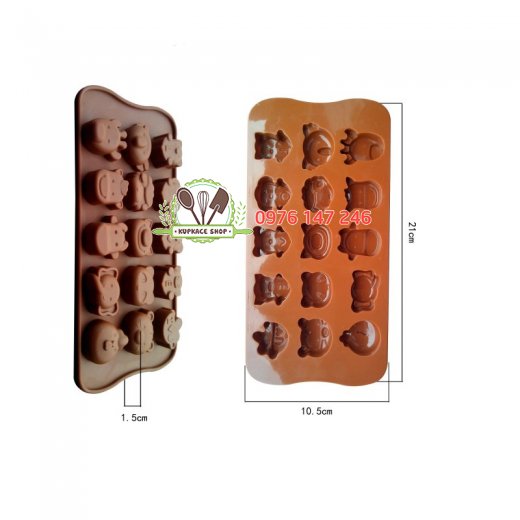 Khuôn silicon 15 gấu love Khuôn silicon 15 gấu love