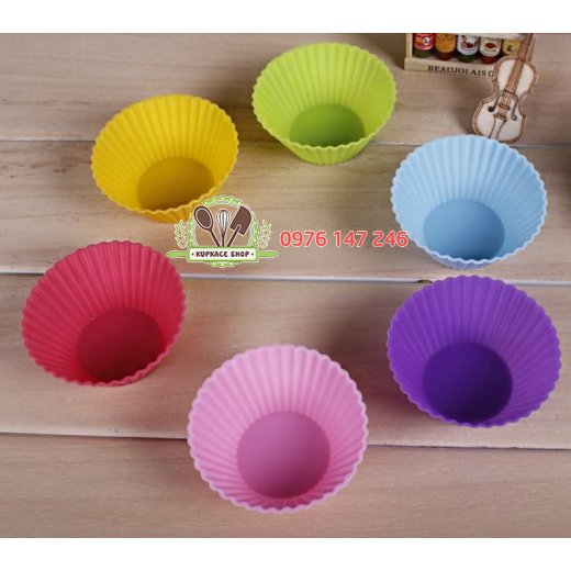 Set 5 cái Khuôn silicon rời cupcake tròn 7cm