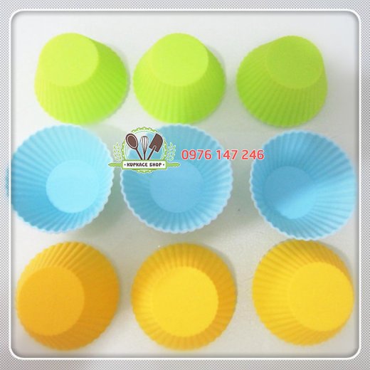 Set 5 cái Khuôn silicon rời cupcake tròn 7cm