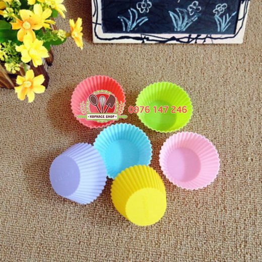 Set 5 cái Khuôn silicon rời cupcake tròn 7cm