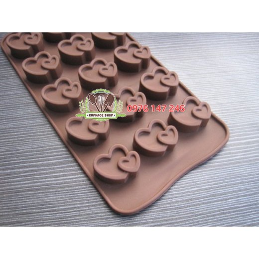 Khuôn silicon 15 tim cặp