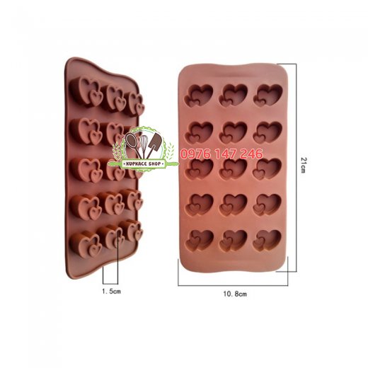 Khuôn silicon 15 tim cặp