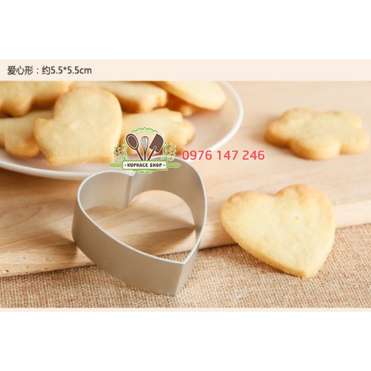 Khuôn nhấn bánh quy TQ - hình tim Khuôn nhấn bánh quy TQ - hình tim