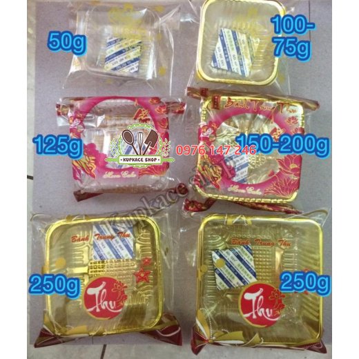 Set 10 bộ khay, túi dán, hút ẩm đựng bánh trung thu