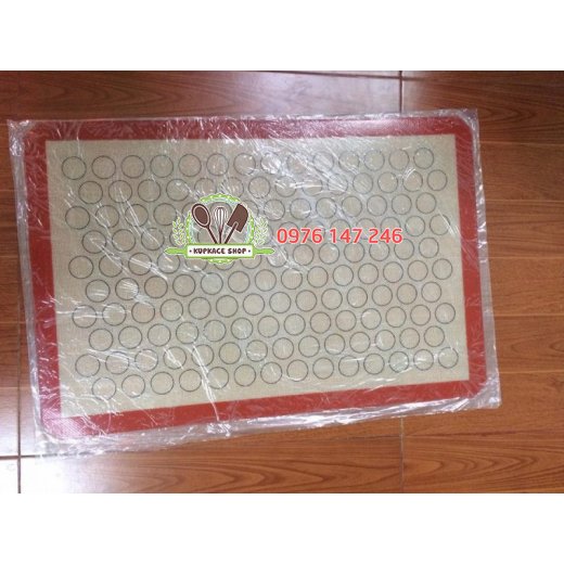 Baking mat macaron sợi thủy tinh viền đỏ / thảm cán bột Baking mat macaron sợi thủy tinh viền đỏ / thảm cán bột