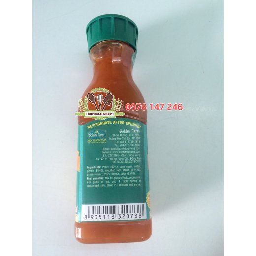 Sinh tố nguyên chất Golden Farm 500ml - Đào