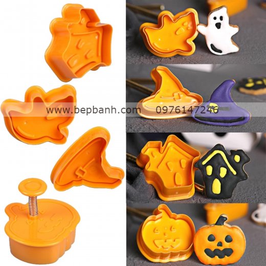 Bộ nhấn nhựa lò xo 4 halloween Bộ nhấn nhựa lò xo 4 halloween