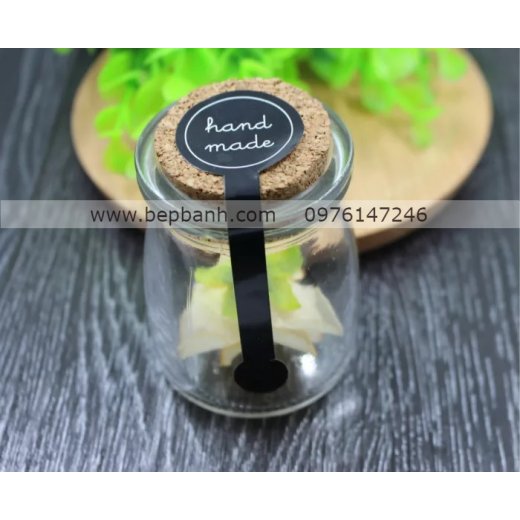 Tem dán 10 handmade đen dài Tem dán 10 handmade đen dài