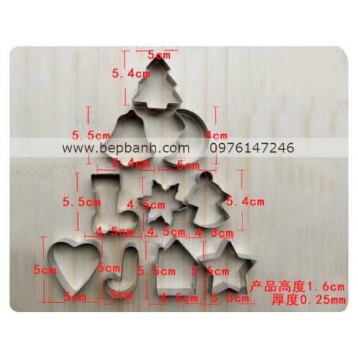 Bộ nhấn inox 10 giáng sinh