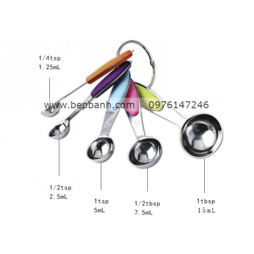 Bộ đo lường inox 10 muỗng tsp/cup