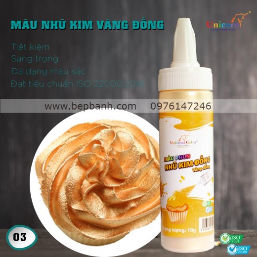 Màu thực phẩm Unicorn nhũ kim dạng xịt 