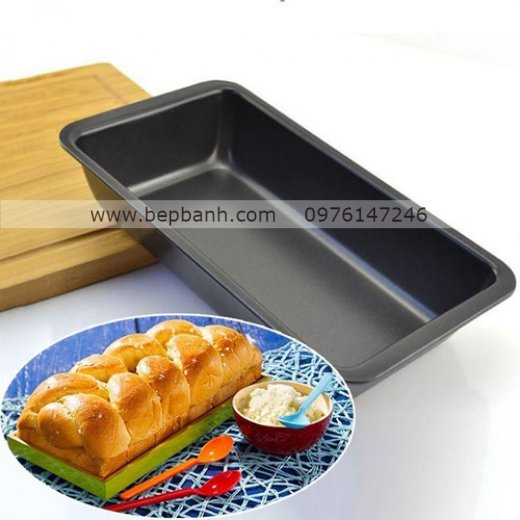 Khuôn load bánh mì chữ nhật đen 