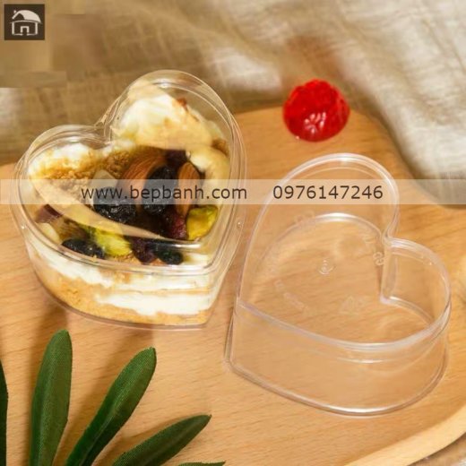 Ly nhựa mousse kèm nắp mẫu tim 7745 Ly nhựa mousse kèm nắp mẫu tim 7745