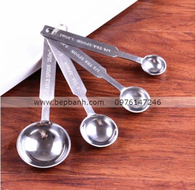 Bộ đo lường 4 muỗng inox tsp/ml Bộ đo lường 4 muỗng inox tsp/ml