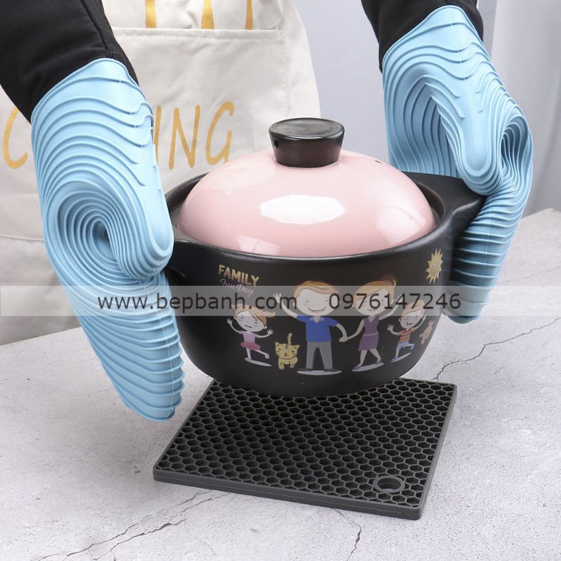 Cặp bao tay silicon viền vải Cặp bao tay silicon viền vải