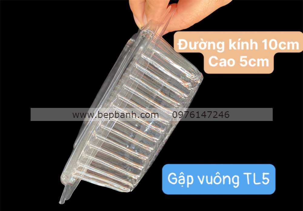 Hộp nhựa gập vuông nắp bằng HH-5