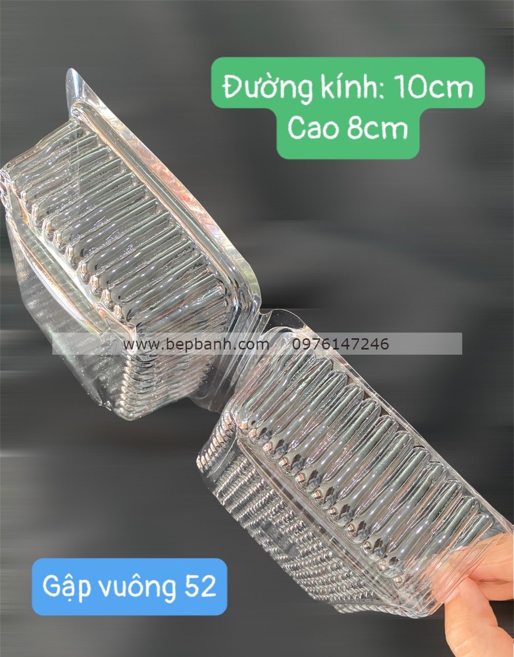 Hộp nhựa gập vuông nắp cao 52 Hộp nhựa gập vuông nắp cao 52