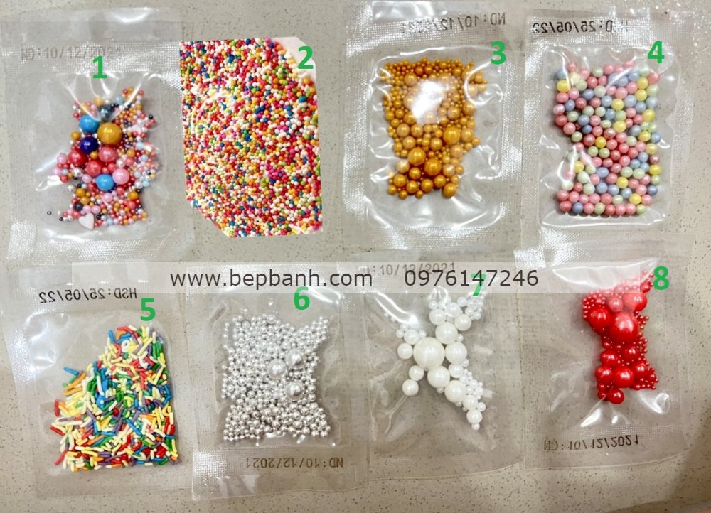 Kẹo bông đường trang trí gói nhỏ Kẹo bông đường trang trí gói nhỏ