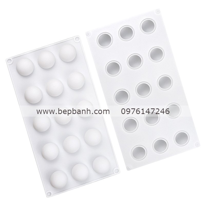 Khuôn silicon 15 viên tròn Khuôn silicon 15 viên tròn
