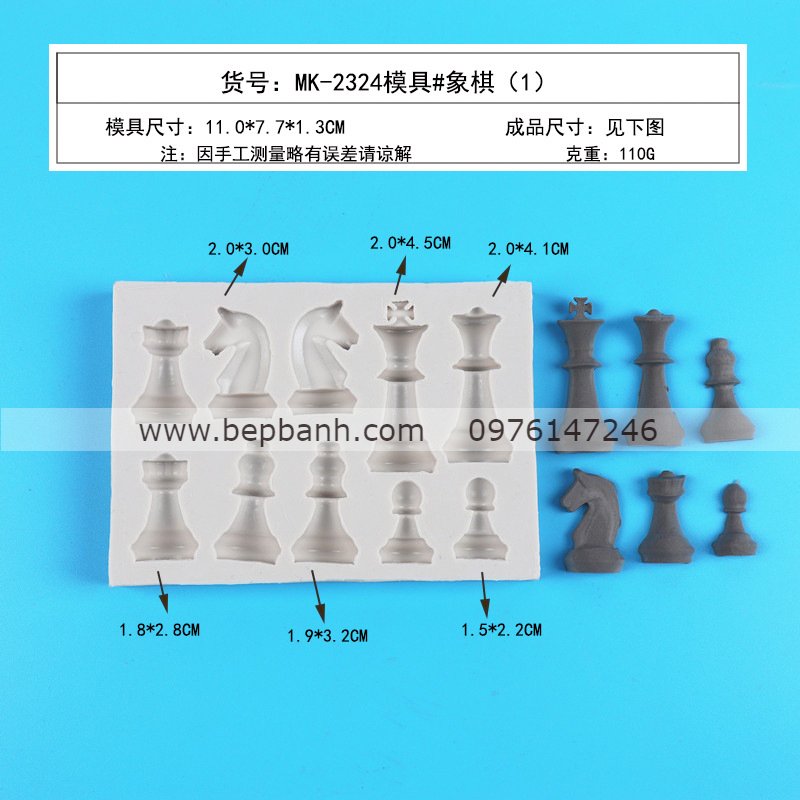 Khuôn silicon 4D bộ cờ vua Khuôn silicon 4D bộ cờ vua