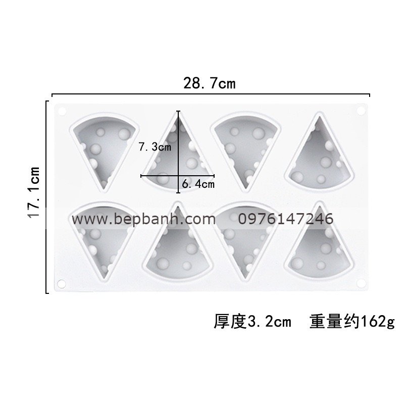 Khuôn silicon 8 miếng phô mai