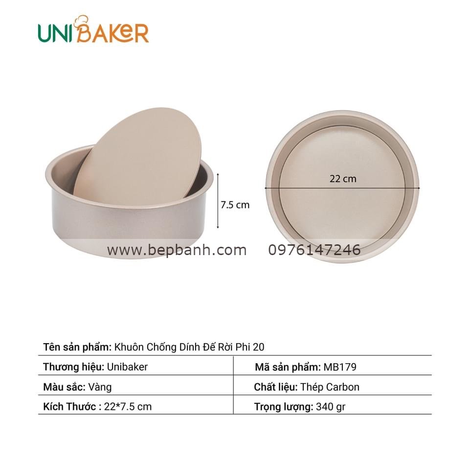 Khuôn tròn đáy rời 20cm Uni MB179 Khuôn tròn đáy rời 20cm Uni MB179