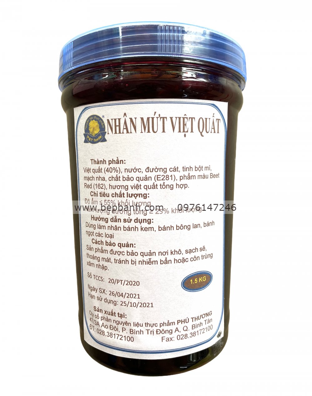 Nhân mứt Việt quốc hũ 1.5kg