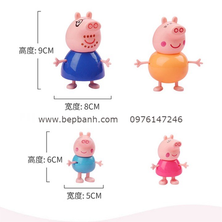 Trang trí bánh kem - 4 con heo peppa Trang trí bánh kem - 4 con heo peppa