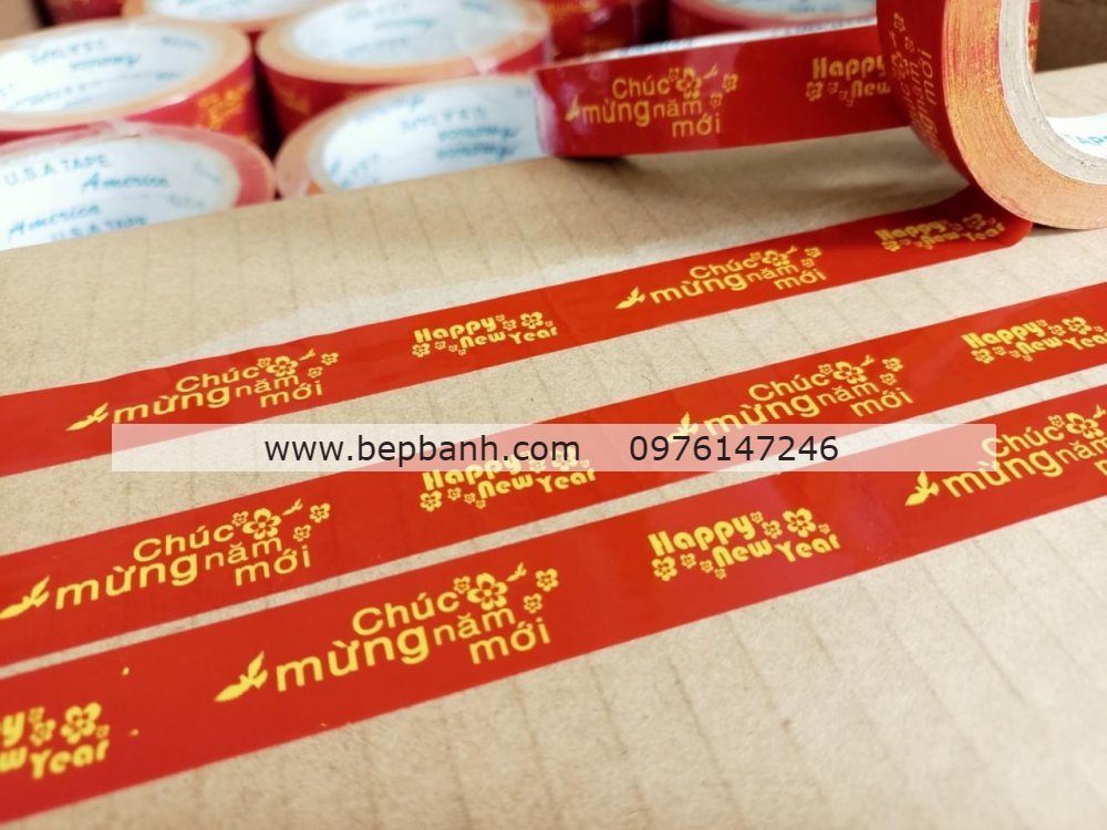 Băng keo Chúc Mừng Năm Mới 24m*16mm Băng keo Chúc Mừng Năm Mới 24m*16mm