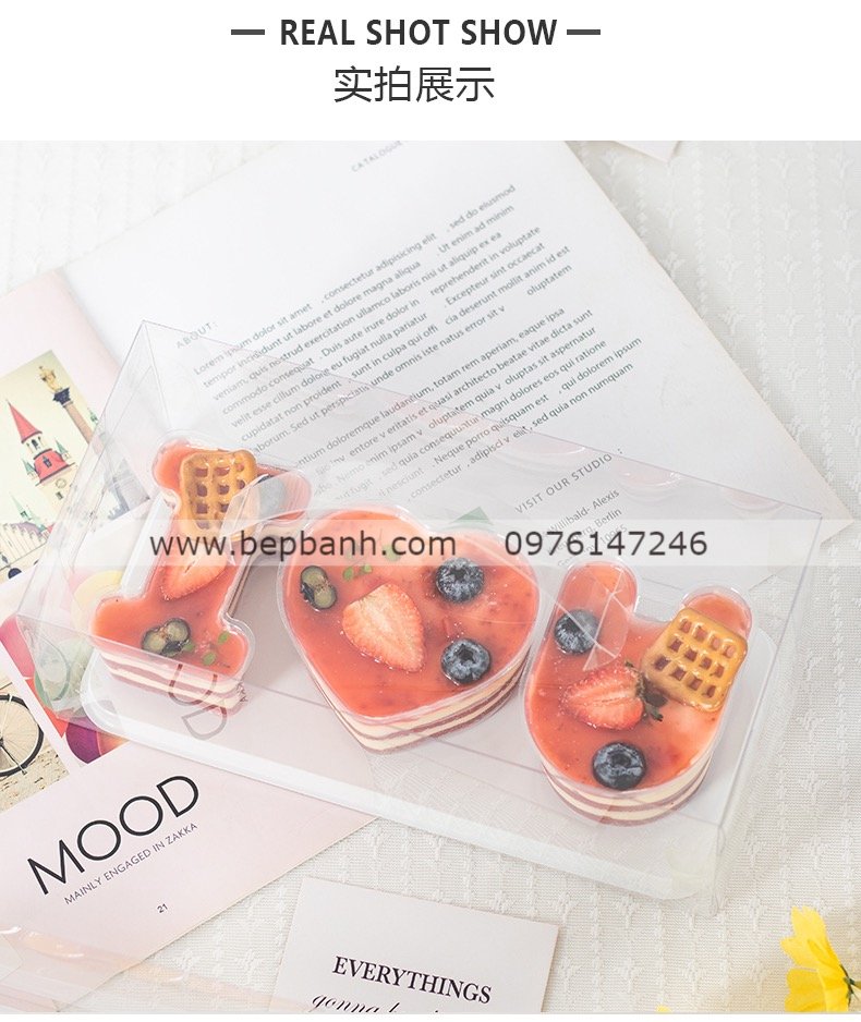Hộp nhựa đựng bánh chữ I tim U Hộp nhựa đựng bánh chữ I tim U