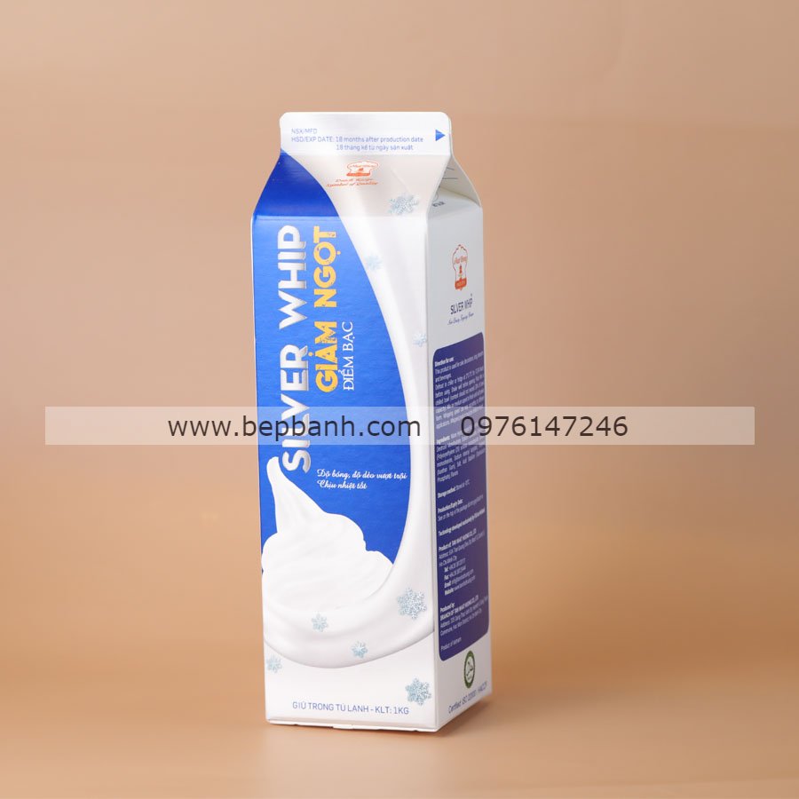  Kem Topping Silver whip - đỉnh bạc (Giảm Ngọt 1kg)