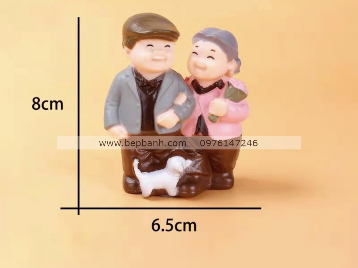 Trang trí bánh kem - ông bà đi dạo Trang trí bánh kem - ông bà đi dạo