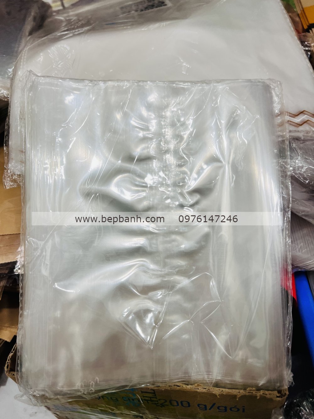 Túi ép nhập ngang 14cm / khay 250gr 