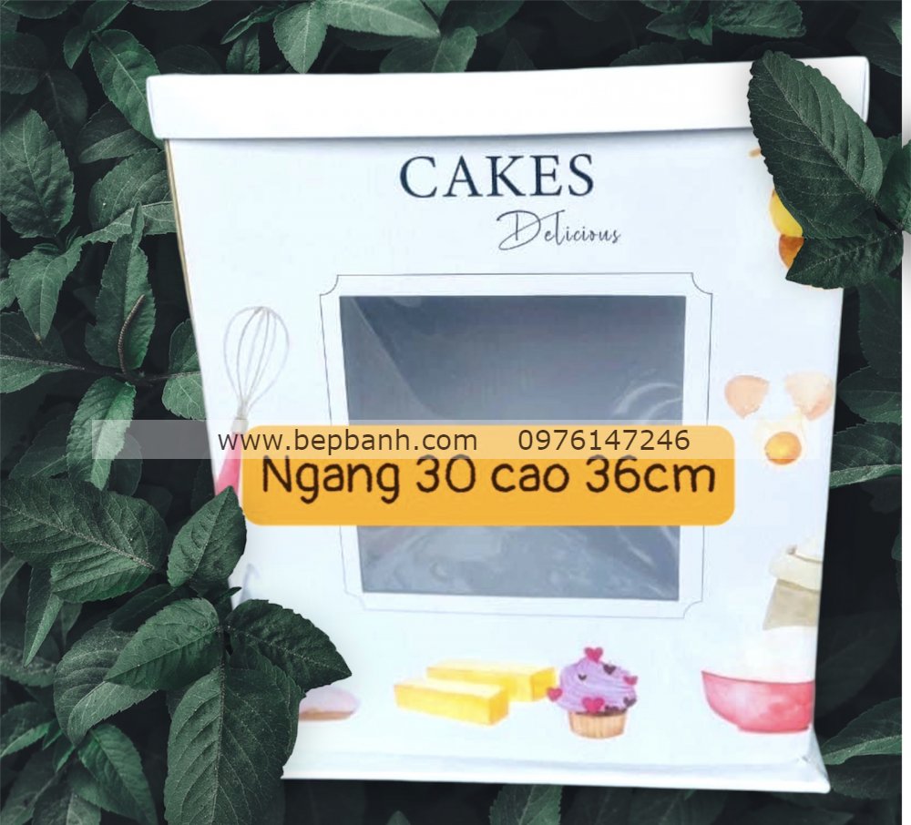 Hộp bánh kem 2 tầng 30cm cao 36