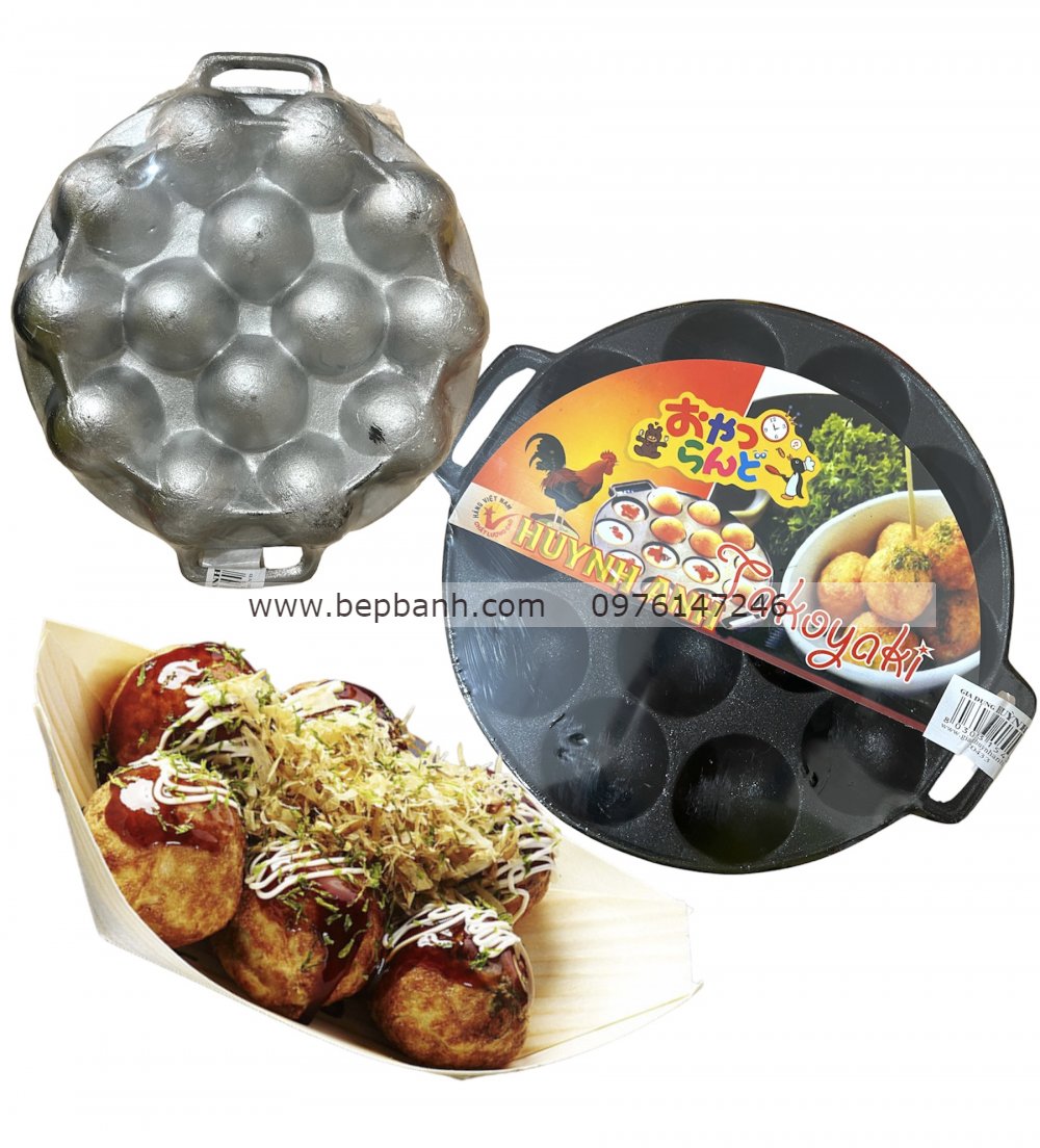 Khuôn bánh bạch tuộc Takoyaki Nhật 14 bánh