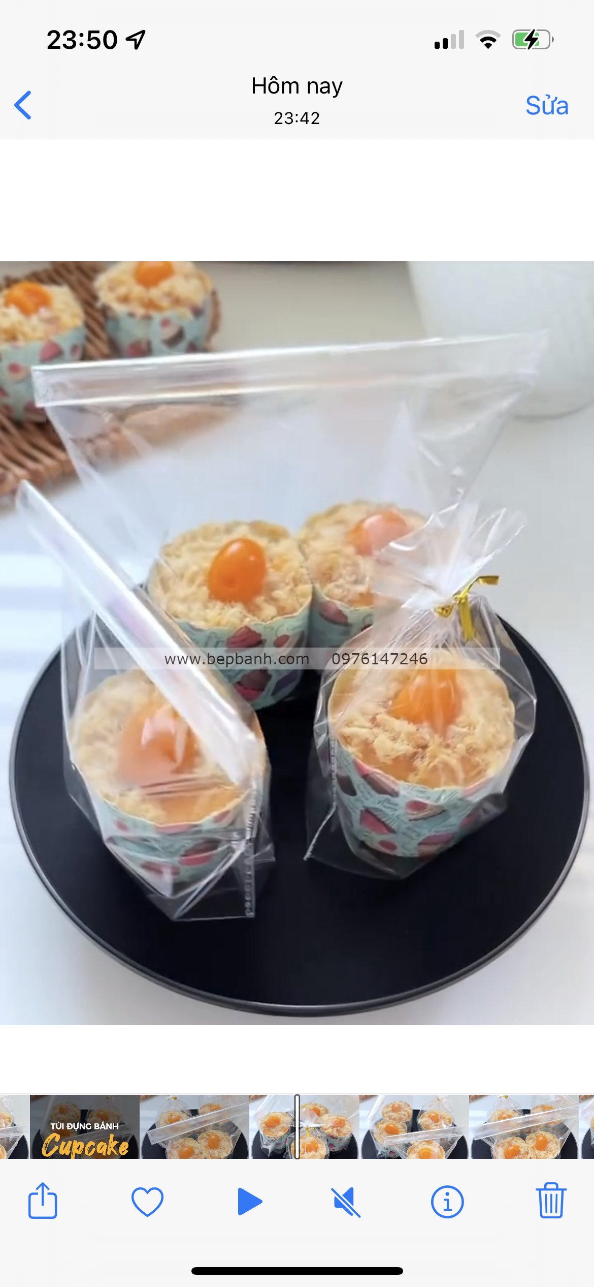 Set 50 Túi cupcake 1 bánh 13x17 Set 50 Túi cupcake 1 bánh 13x17