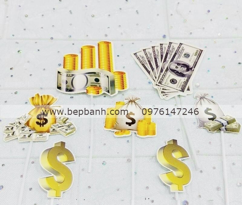 Trang trí bánh kem - cắm tiền giấy Trang trí bánh kem - cắm tiền giấy