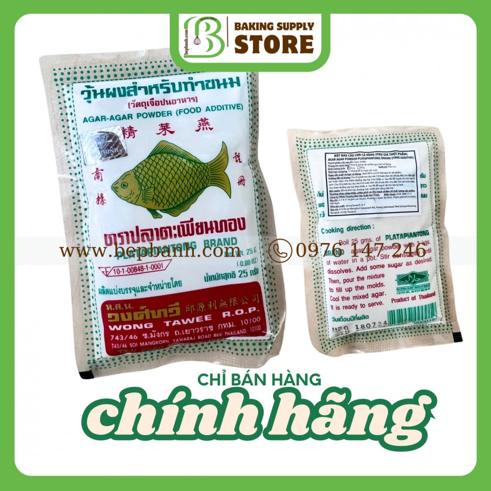 Bột rau câu con cá vàng Thái Lan 25g Bột rau câu con cá vàng Thái Lan 25g