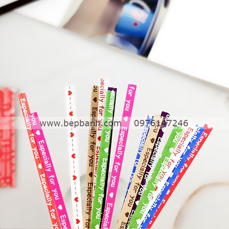 Dây cột túi có chữ 9cm /100 Dây cột túi có chữ 9cm /100