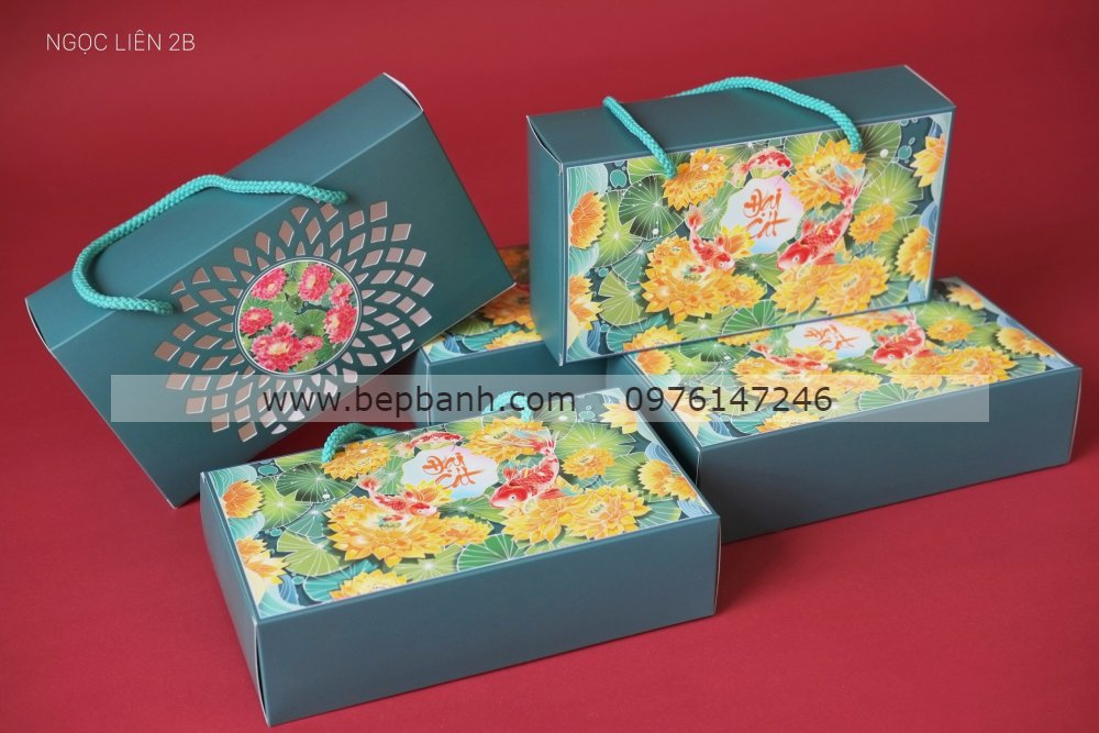 Hộp giấy trung thu 2 bánh dây > 200gr Hộp giấy trung thu 2 bánh dây > 200gr