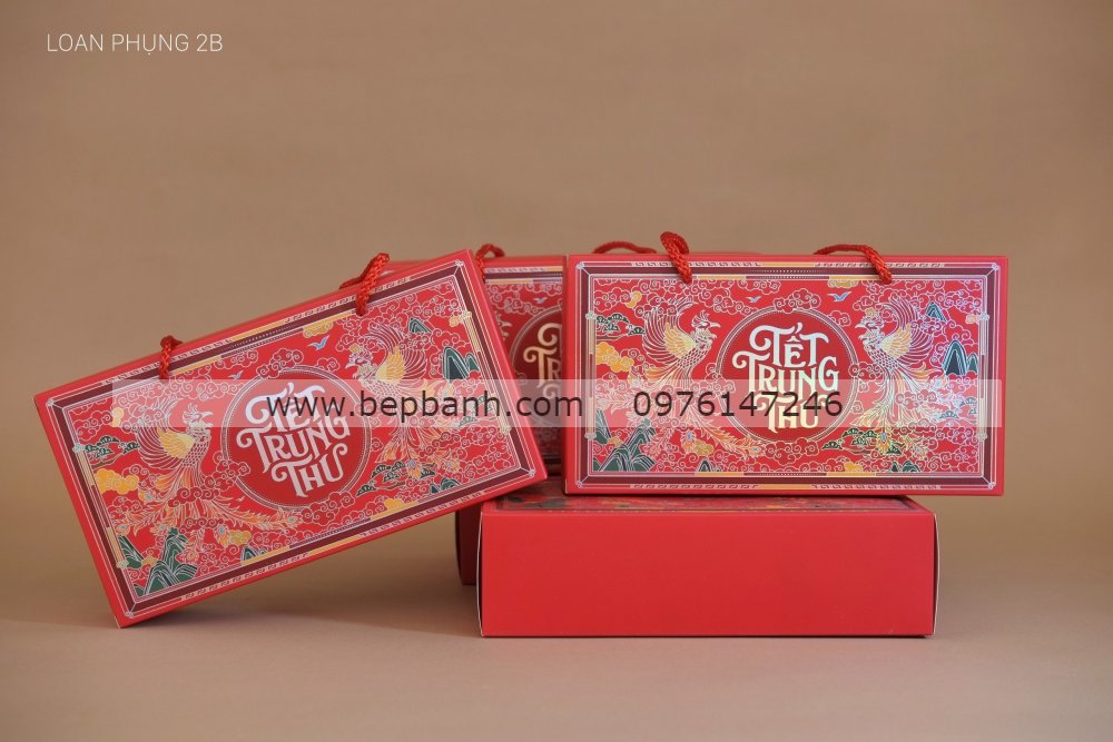 Hộp giấy trung thu 2 bánh dây > 200gr Hộp giấy trung thu 2 bánh dây > 200gr