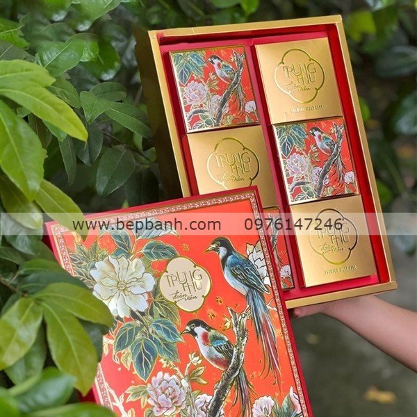 Hộp giấy trung thu 6 bánh 50gr - Hỷ Tước Hộp giấy trung thu 6 bánh 50gr - Hỷ Tước