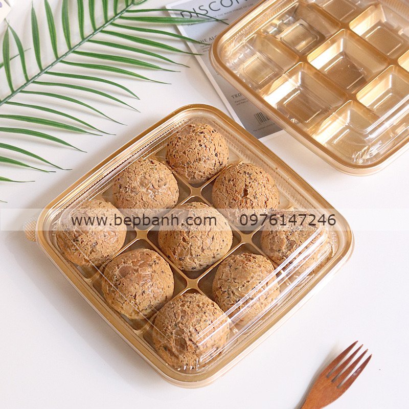 Hộp nhựa đậy 9 ngăn vàng JLH999 Hộp nhựa đậy 9 ngăn vàng JLH999