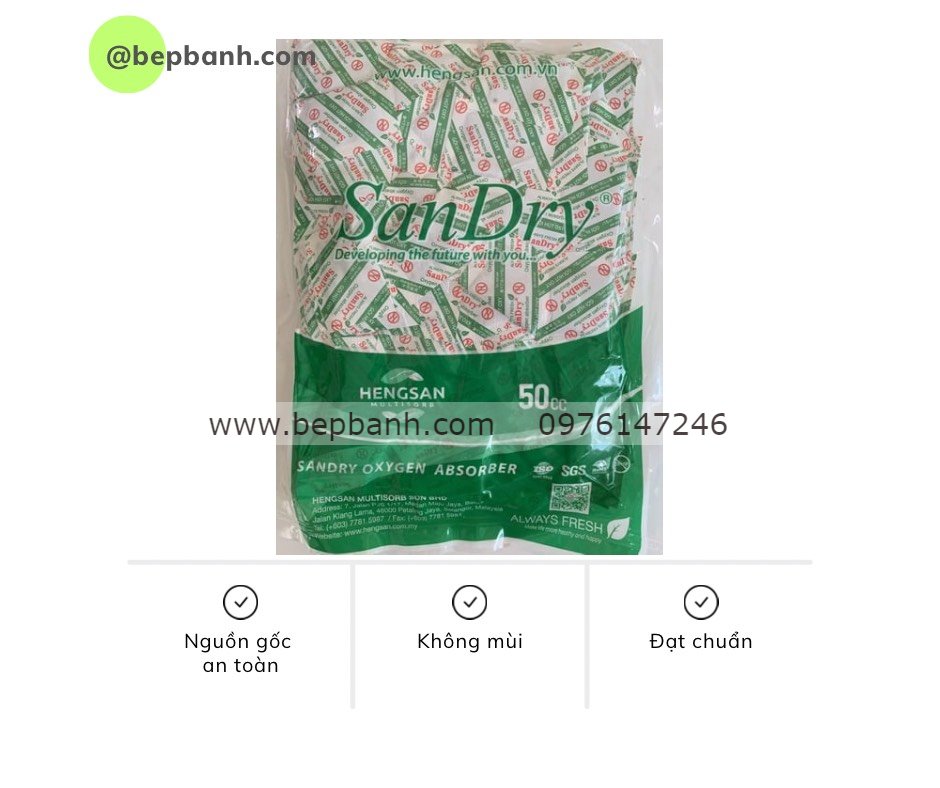 Hút ẩm xanh 50cc (200 tép / gói) Hút ẩm xanh 50cc (200 tép / gói)