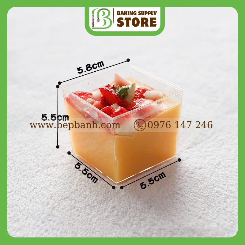Ly nhựa mousse kèm nắp mẫu vuông 6055