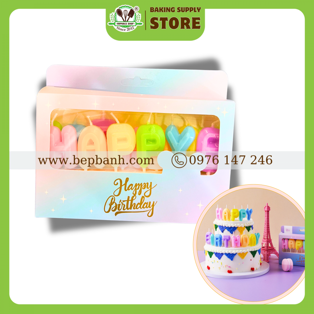 Nến chữ Happy brithday mix