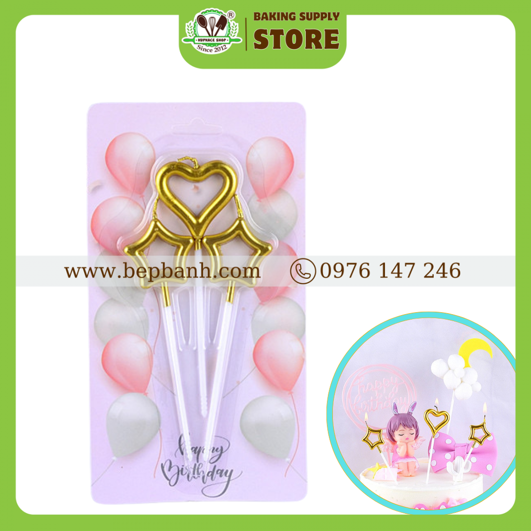 Nến vĩ 3 tim sao